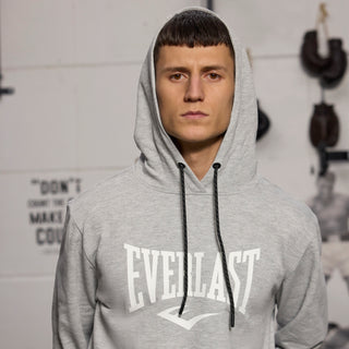 Everlast® EVERLAST Mens Iconic Maximized Logo Sweat Hoodie Sweatshirt Grey