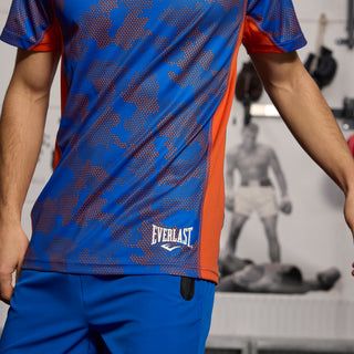 Everlast® EVERLAST Mens SS Athletic AOP Training Tee EVERDRI ™ T-shirt Blue