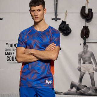 Everlast® EVERLAST Mens SS Athletic AOP Training Tee EVERDRI ™ T-shirt Blue