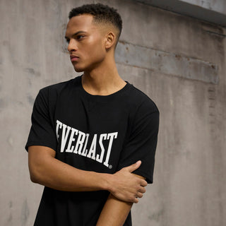 Everlast® Sport EVERLAST Mens SS Oversized Iconic Maximized Logo Tee T-shirt Black