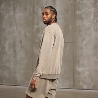 Everlast® EVERLAST WASHED LOGO CREW SWEAT Sweatshirt Sand