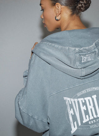 Everlast® EVERLAST WASHED OVERSIZED SWEAT CARDIGAN Hoodie Blue