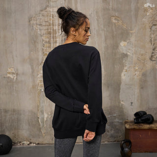 Everlast® Sport EVERLAST Womens Oversized Greatness Is Within Crew Sweat Sweatshirt Black