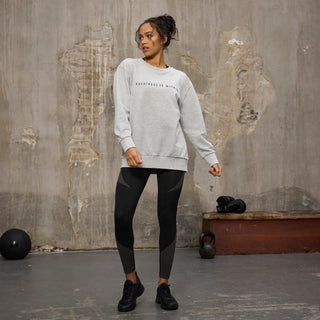 Everlast® Sport EVERLAST Womens Oversized Greatness Is Within Crew Sweat Sweatshirt Grey