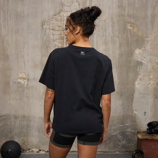 Everlast® Sport EVERLAST Womens SS Oversized Iconic Cotton Stretch Tee T-shirt Black