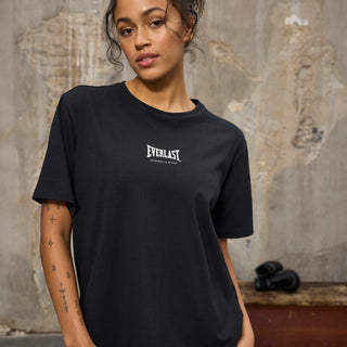 Everlast® Sport EVERLAST Womens SS Oversized Iconic Cotton Stretch Tee T-shirt Black