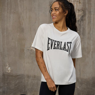 Everlast® EVERLAST Womens SS Oversized Iconic Logo Cotton Stretch Tee T-shirt White