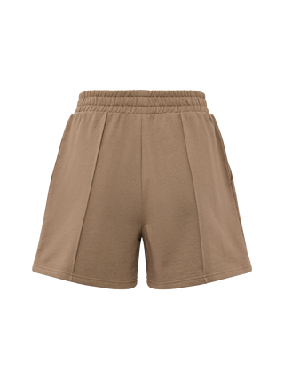 Everlast® Sport EVERLAST Womens Wide Pintuck Sweat Shorts Shorts Sand