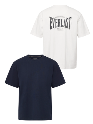 2-Pack Everlast Back Logo T-shirt – Navy & Hvid (MEN)